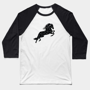 Cosmic Horse Black Baseball T-Shirt